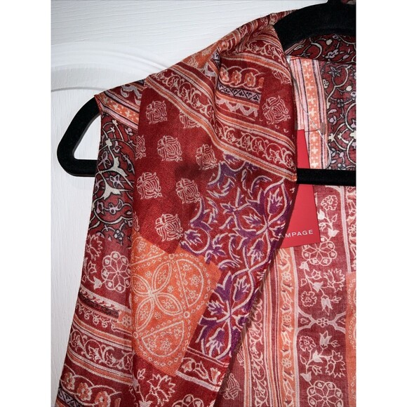Rampage Swim Cover Scarf Wrap Sheer Red Coral Floral Versatile Sleeveless NWT - Picture 4 of 11